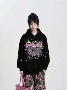 NEW Hip Hop Spider Hoodies Set Y2k Hoodie ,Tracksuit Pullover Sweatshirt And Trousers For Men Or Women Matching Hoodies For Couples Casual Unisex - 黑色 - 查看 6