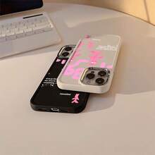 Resistente a quedas pink cat UV impressão silicone macio plating metálico Capinha Capa Para Apple i p h o n e 11 12 13 14 15 16 17 pro max 14 15 16 PLUS 17 AIR x xr xs max anti-impacto design minimalista protetora minimalista antiarranhões que se encaixa perfeitamente cases P6737 - Preto - Visão 3