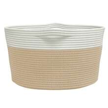 vidaXL Aufbewahrungskorb, beige und weiß, Ø 40 x 25 cm, Baumwolle - Verschiedenfarbig - Übersicht 5