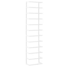 vidaXL Servilleta Porte blanca 24x12x96 cm acier - Blanco - Ver 2