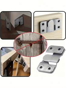 Heavy Duty Stainless Steel Mounting Bracket | Recessed Interlocking Hooks With Screws, Suitable For Furniture And Bed Corners | Corrosion-Resistant Wall Hardware For Frames And Gallery Displays - Multicolor - View 4