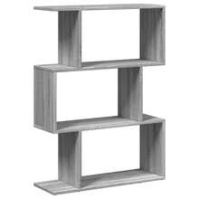 Larryhot Librería divisora 3 niveles madera gris Sonoma 70x24x97 cm, Fácil de montar, elegante y hermoso, y conveniente para almacenar artículos, es una opción ideal para el almacenamiento y la decoración del hogar. - Gris - Ver 2