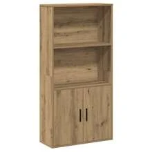 Larryhot Estantería de madera de ingeniería roble artisan 60x24x120 cm, Fácil de montar, elegante y hermoso, y conveniente para almacenar artículos, es una opción ideal para el almacenamiento y la decoración del hogar. - Marrón - Ver 2