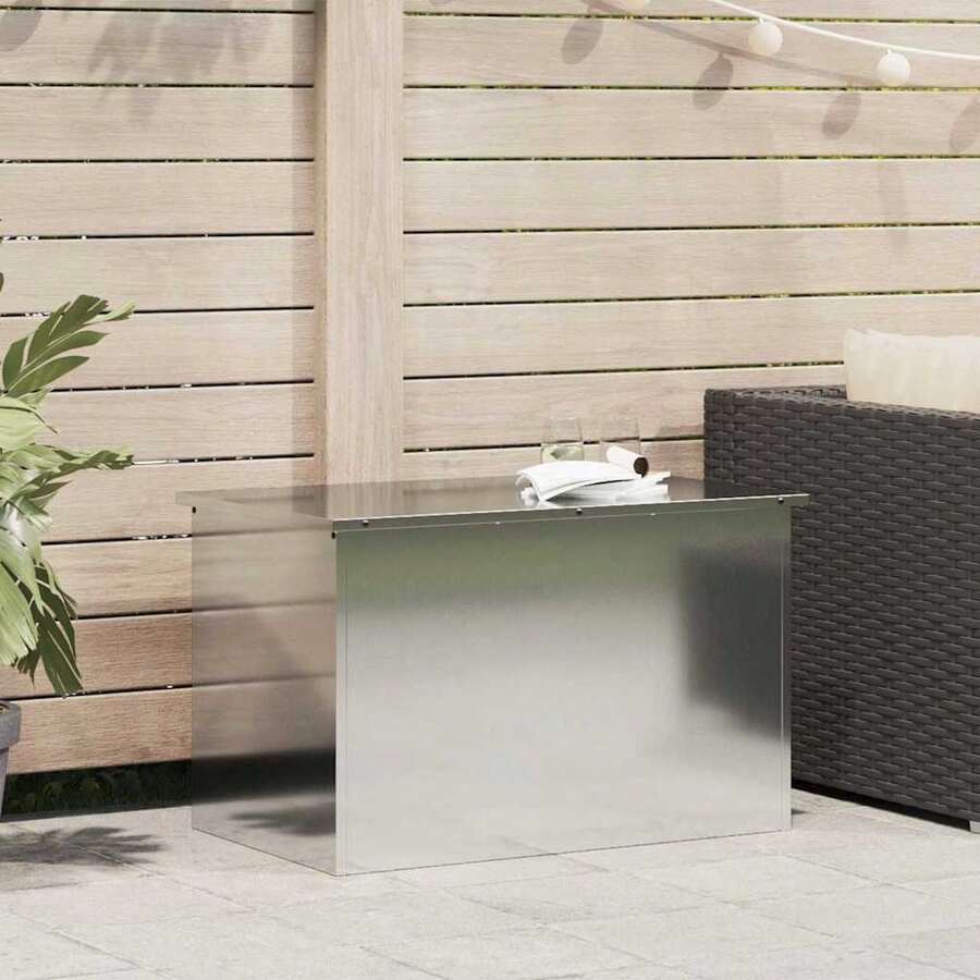 Coffre de rangement extérieur vidaXL argenté 80 x 50,5 x 50 cm acier - Argent - Voir 1