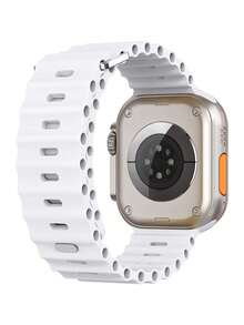 1条男女通用海洋主题柔软硅胶运动替换表带，兼容 38mm 40mm 41mm 42mm 44mm 45mm 49mm，Watch Ultra SE Series 8 7 6 5 4 3 2 1