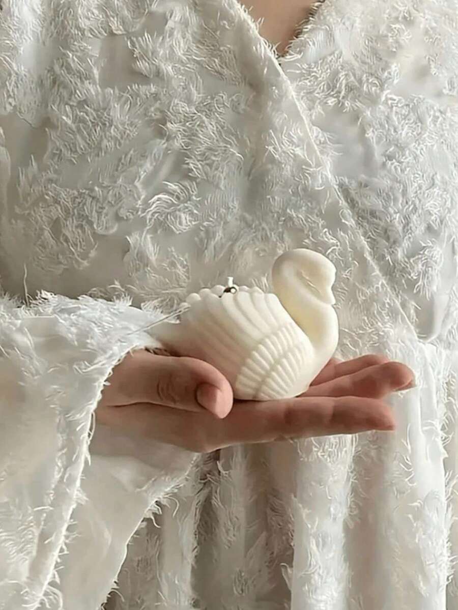 浪漫天鹅蜡烛模具 - 硅胶材质,心形,非常适合制作手工香薰蜡烛和香皂,情侣完美礼物,蜡烛制作模具 | 浪漫礼物创意 | 硅胶模具 - 白色 - 查看 1