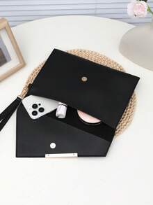 2025新款时尚女士休闲PU信封包，办公用品，A5文件袋，高品质百搭复古手提包