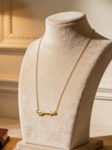 1件时尚个性创意合金项链，简约优雅箭头锁骨链，适合日常休闲佩戴，情人节礼物 - 彩色 - 查看 2