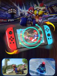 Joycons L/R para Nintendo para Controles de Switch, Reemplazo para Controles de Switch, Joycons para Nintendo para Controles de Switch, Vibración Dual/Control de Monitor/Función de Compartir/Despertar/Sin NFC - rosa verde - Ver 4