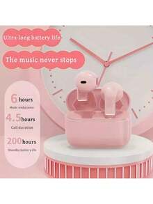 Wireless Earbuds, True Wireless 5. 3 In Ear Buds Light Weight Headphones With Deep Bass Sound, 48 Hours Playtime Headset, Clear Calls Earphones With Mics Cellphone Gaming Earpieces Smart Headphones, Earbuds Wireless, Gaming Headphones, Modern Earphones, Durable Plastic, Earbuds Wireless, Fitness Enthusiasts, Workout Earphones, Sleek Earphones, Longlasting Battery, Inear Headphones, Techsavvy Users - 粉色 - 查看 3