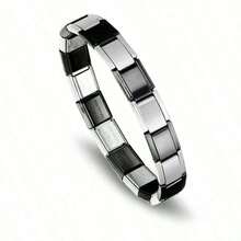 1pc Fashionable Punk Style Square Elastic Splicing Bracelet Choice Women Wife Girlfriend Close Friends - Vòng đeo tay - Xem 9