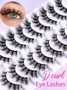 10 Options For Natural False Eyelashes: Fluffy, Soft, And Dramatic 3D Mink Eyelashes, Slender Eyelashes, Cilia, Messy And Multi-Layered Eyelashes, Short And Thick False Eyelashes, Extended Eyelashes, Loose False Eyelashes, Makeup Products For Weddings, Parties, Clubs, Daily Work Meetings, Natural False Eyelashes, Comfortable Wearing Of Striped Eyelashes - Black - View 4