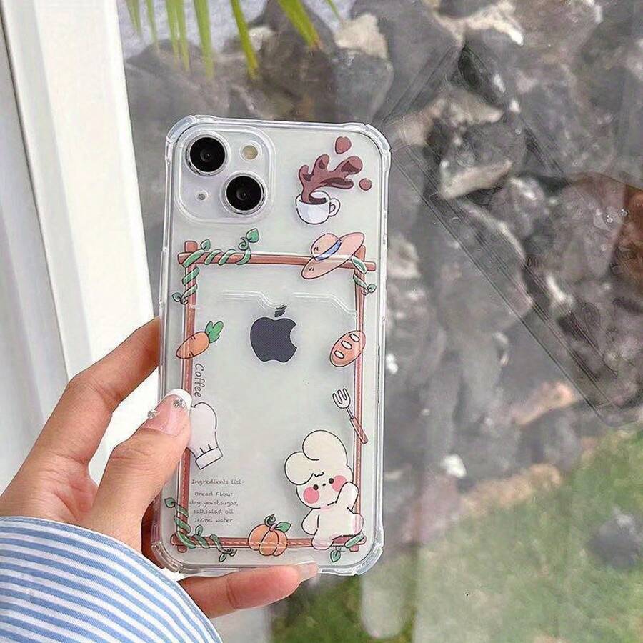 Estuche para Teléfono con Soporte para Fotos y Tarjetas, Patrón de Conejo de Dibujos Animados, Resistente a Impactos y Caídas, Compatible con iPhone 16 16 Pro 16 Pro Max 15 Pro 15 Pro Max 14 14 Pro Max 13 12 11 XS Max XR - Colores mixtos - Ver 1