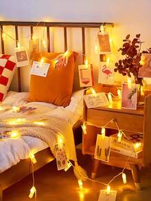 1pc 1.5m/10LED Or 3 Meters/20LED Photo Clip String Lights, LED Fairy Clip Lights, Hanging Photo Lights, Battery Powered, Suitable For Yard/Wedding/Birthday Party/Room Decor, Bedroom Wall Decor (Batteries Not Included), Valentine's Day/Mother's Day Decor - Clip Light String - View 3