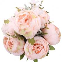 Duovlo Springs Flowers Artificial Silk Peony Bouquets Wedding Home Decoration,Pack Of 1 (Spring Pure Pink),20.87*3.5,SpringPurePink - SpringPurePink - 查看 1
