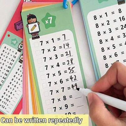 Math Games Cards For Kids Math Addition Subtraction Multiplication And Division Flash Cards,Multiplication Flashcards Division Learning Toys For Toddlers(Random Style)(Pen And Ring Color Random),Colors,Kids Educational Toys
