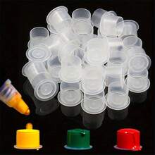 100pcs Tattoo Ink Cup Lids (With Bases), Disposable Tattoo Ink Cups, Tattoo Supplies Set - Clear - View 3