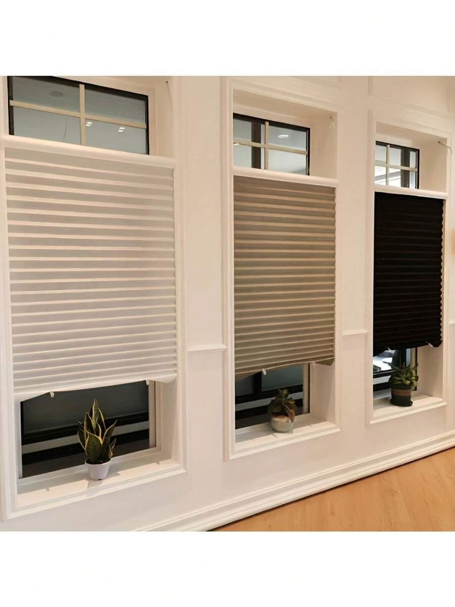 Rèm xếp ly cản sáng không cần khoan, kích thước điều chỉnh được, có thể gấp gọn, phù hợp cho phòng ngủ, phòng khách, phòng tắm, văn phòng, dễ mang theo và sử dụng, che nắng, bảo vệ sự riêng tư, trang trí nhà theo phong cách tối giản hiện đại, bao gồm 2 kẹp trong suốt.