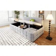 Sofas & Couches - Light Gray + Upholstered + Bedroom - View 5