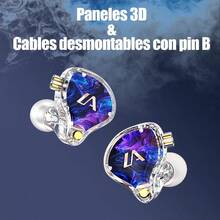 Auriculares Intraurales con Cable Híbridos Dinámicos Mejorados Monitores de Doble Controlador con Micrófono Manos Libres Auriculares Estéreo HiFi con Cable Desmontable Niebla de Color - NiebladeColor - Ver 1