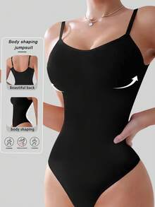 1 Piece Jumpsuit With Shaping Effect, 1 Piece Comfortable Jumpsuit That Lifts The Back, Lifts The Buttocks, And Tightens The Abdomen - Black - View 1