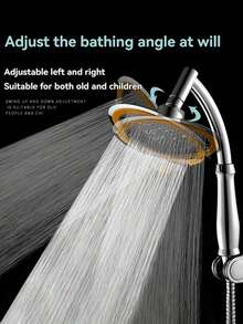 6-Inch Round Shower Head Set - Rotatable, Universal-Adjusting Rain Shower System. Featuring A Plastic Construction With A Finish, This Wall-Mounted Set Includes A High-Pressure Rain Shower Head And An Adjustable Shower Arm. - 6-inch Round - View 7