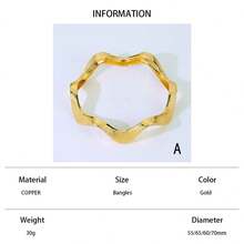 21k Gold Plated Asymmetric Bracelet, Luxury Arabic Style Charm Bracelet, Saudi Women Elegant Jewelry, Dubai Bride Wedding Party Accessory - Bracelet - View 13