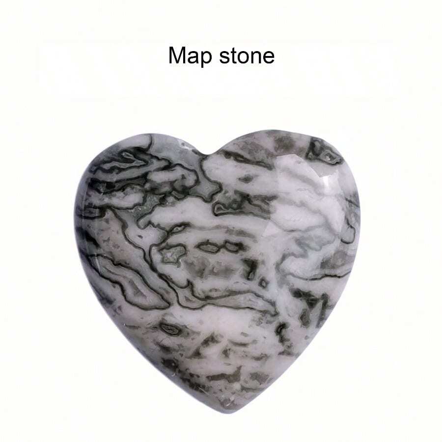 1 PCS Natural Heart-Shaped Decorative Crystal 20mm Heart-Shaped Love Stone Women's Accessories Decorative Ornaments - Bản đồ đá - Xem 1