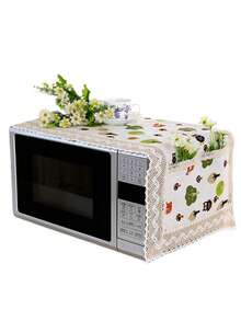 Microwave Oven Cover Dustproof Cotton Machine Protector Decorative Kitchen Appliance Cover With 2 Side Storage Pockets 13.78x39.37inches - Mushroom Tree - View 2