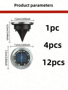 Bộ 12 đèn năng lượng mặt trời đặt dưới đất, 8 bóng LED, đèn đường năng lượng mặt trời - Chống nước IP44, đèn chiếu sáng cảnh quan ngoài trời cho lối đi, vườn, sân, bãi cỏ và đường lái xe - Kèm 8 bóng đèn LED năng lượng mặt trời. - Nhiều màu - Xem 10
