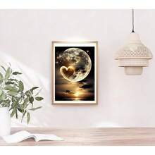 5D Diamond Painting Kits For Adults, Moon Diamond Art Kits For Adults Beginner, DIY Full Drill Diamond Dots Gem Painting For Home Decor 12x16 Inch - JK840-1 - 查看 3