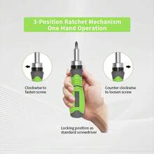 High-Quality Ergonomic Ratchet Screwdriver Kit - Adjustable Multi-Functional Screwdriver Set With A Ratchet Design, Effort-Reducing, Comfortable Handle For Optimal Performance And Longevity - Green/Orange - View 6