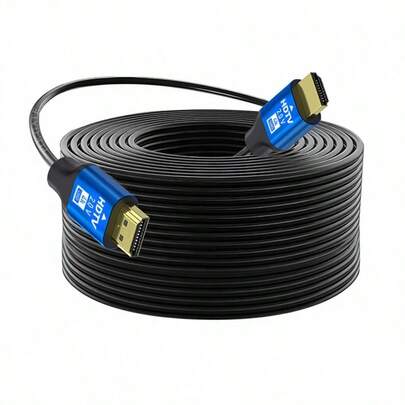 Longitud 15m, 15 metros para un cable de 2.0 hasta 2.0, Ultra HD 4K 60Hz, con par trenzado coaxial de cobre puro y cubie
