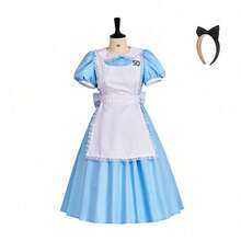 Adult Alice In Wonderland Cosplay Costume With Japanese Anime Maid Outfit For Halloween - 藍色 - 查看 1