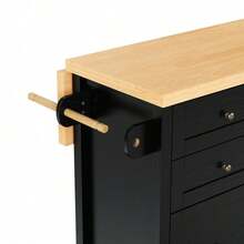 Mobile Storage Islands - Black+Natural + MDF-1 - View 7