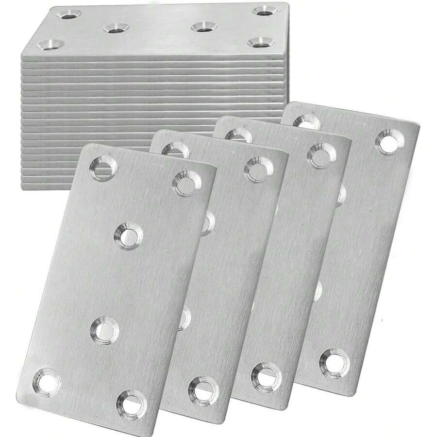 30pcs Furniture & Cabinet Reinforcement Plate - 90° Angle Bracket For Repair And Strengthening, Rust-Resistant Stainless Steel