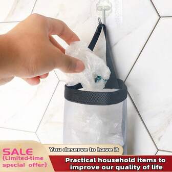 Suporte de parede para sacos plásticos, organizador para alimentos em festas de verão, na praia e no camping, ideal para casa e cozinha. Também serve como acessório decorativo para a cozinha.