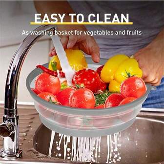 1pc Silicone Microwave Splash Guard, Microwave Food & Fruit Filter Cover, Microwave Plate Lid, Microwave Oven Cover, Essential Kitchen Item, Dishwasher Friendly, Ventilated Folding Microwave Tray Lid, Microwave Splash Guard, Vegetable & Fruit Washing Basket, Multi-Functional Kitchen Tool, Dishwasher