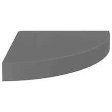 Larryhot Estante flotante de esquina gris con brillo MDF 25x25x3,8 cm, Fácil de montar, elegante y hermoso, y conveniente para almacenar artículos, es una opción ideal para el almacenamiento y la decoración del hogar. - Gris - Ver 2