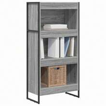 Larryhot Estantería para libros Gris Sonoma 80 x 30 x 155 cm, Fácil de montar, elegante y hermoso, y conveniente para almacenar artículos, es una opción ideal para el almacenamiento y la decoración del hogar. - Gris - Ver 3