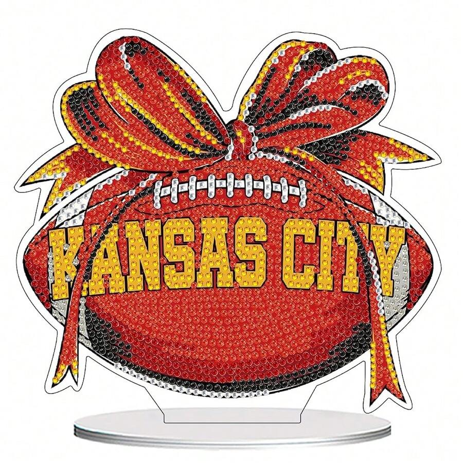 Fairyland JinWenn Decor For Home Diamonds Art Kit Decorations, Football Diamonds Painting Kit For Adult Tabletop Gift DIY 5D Diamonds Dots Kansas City Home Special Crystal Diamond 7.24x7.87 Inch - DP02559 - 查看 1