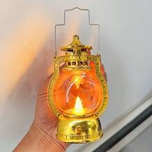 1 chiếc đèn lồng LED mini cầm tay kiểu retro dễ thương (có pin), đèn lồng LED trang trí để bàn trong nhà, đèn lồng trang trí bàn ăn cho lễ hội, đám cưới, tiệc tùng, lễ hội, cắm trại. - đèn vàng - Xem 15