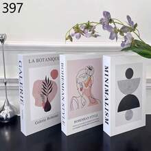 3pcs Fashionable Decorative Books, Modern Minimalist Folding Fake Books, Soft Furnishing Sample For Hotel Model, Suitable For Cafe, Hotel, Study Room Decor