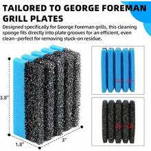 TonGass Paquete de 2 Esponjas de Limpieza 12207 y 1 Paquete de Raspador de Parrilla para Parrillas Interiores George Foreman y la Mayoría de Otras Parrillas Interiores con Ranuras, Esponja de Reemplazo y Raspador para Limpieza - Multicolor - Ver 8
