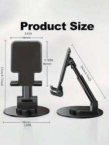 可调节高度、可折叠便携式桌面手机支架 | 符合人体工学设计，兼容所有智能手机和平板电脑，轻巧耐用，适用于办公室、家庭、旅行，现代时尚配件，结构稳固