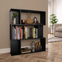 Larryhot Estantería/divisor madera contrachapada negro 80x24x96 cm, Fácil de montar, elegante y hermoso, y conveniente para almacenar artículos, es una opción ideal para el almacenamiento y la decoración del hogar. - Negro - Ver 1