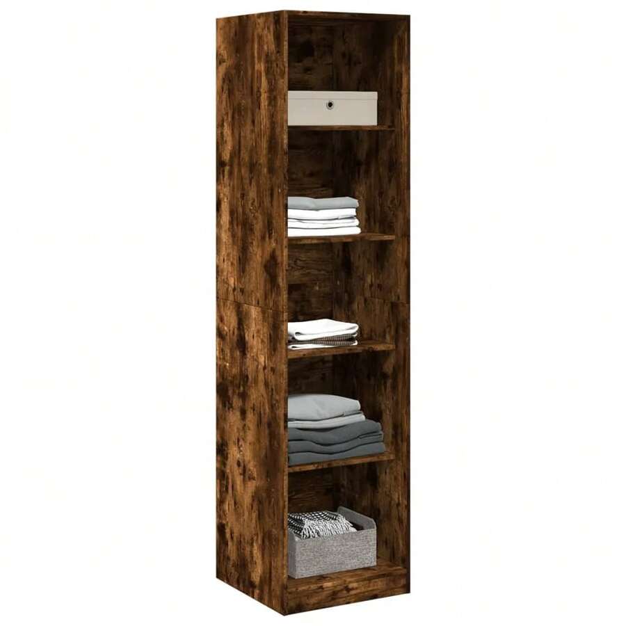 Armoire vidaXL, aspect bois recyclé, 50 x 50 x 200 cm, matériau à base de bois - Tabac - Voir 1
