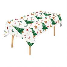 4pcs Christmas Element Disposable Plastic Tablecloth, Party Tablecloth, Waterproof And Oil-Proof, Suitable For Christmas - Multicolor - View 7