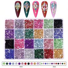 3500pcs 2-3mm Multi-Size Jelly Resin Rhinestones, Suitable For Sparkling Crafts. Flat Bottom Gem Stones Decorations For Nails, Face/Eye Makeup, Cups, Bottles, DIY Handicrafts, Clothing, Shoes, Phones Nail Supplies Nail Gems - Multicolor - View 7