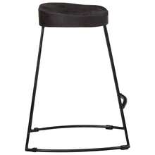 Tabourets de bar vidaXL, lot de 2, noir, 46 x 38 x 52 cm, bois de manguier massif - Noir - Voir 3